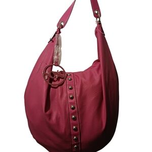 XOXO Pink Hobo Bag with Metallic Accents